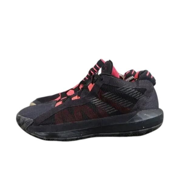 Adidas Shoes Mens 8 Athletic Trainers Dame 6 Basketball Sneakers Black Red Mid - Picture 11 of 12
